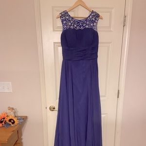 Purple sequin A-line prom dress